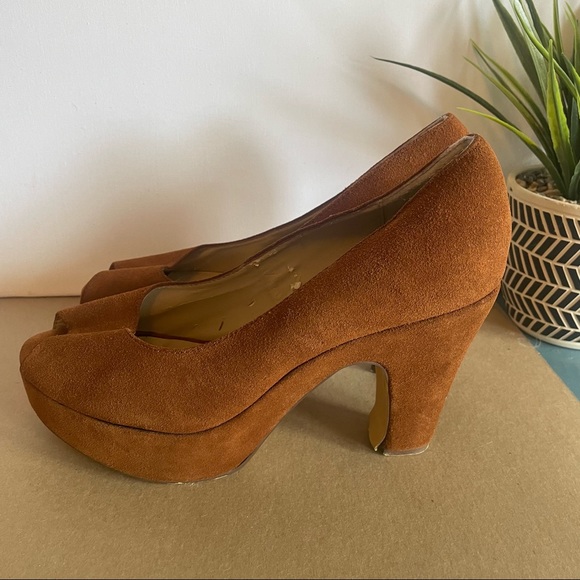 Town Shoes Size 9 Clunky Brown Shoes - Picture 6 of 12